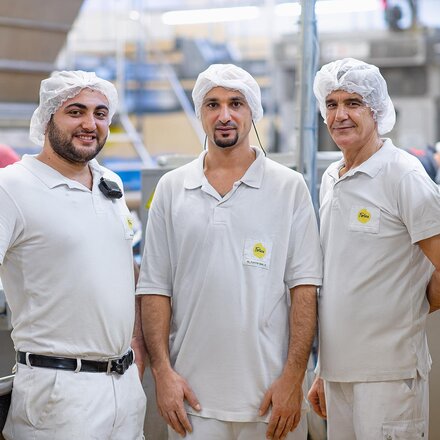 three Fortisa employees in the bakery 
